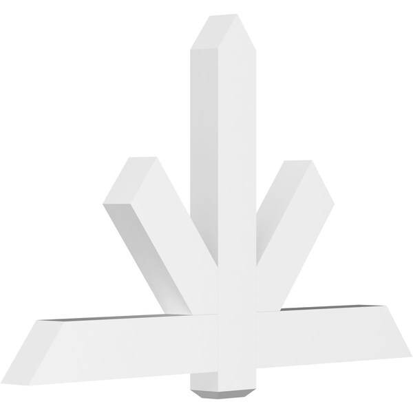 Ekena Millwork Kennewick Architectural Grade PVC Gable Bracket, 60"W x 37 1/2"H x 4"D x 6"F, 15/12 Pitch GBP060X38X0406KEN00 - main